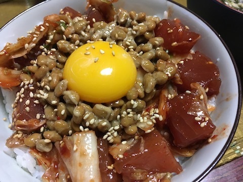 マグロ納豆キムチ丼1