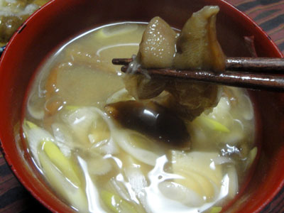ラクヨウの味噌汁