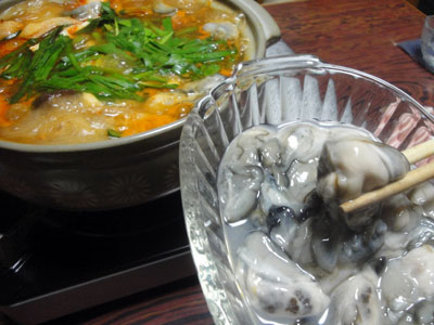牡蠣とキムチ鍋