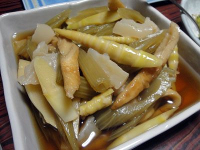 タケノコ（細竹）フキの煮物